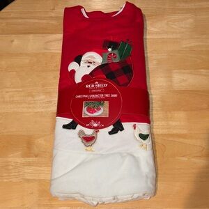 🐓 Red Shed Christmas Tree Skirt. 48”. New! Tractor Supply